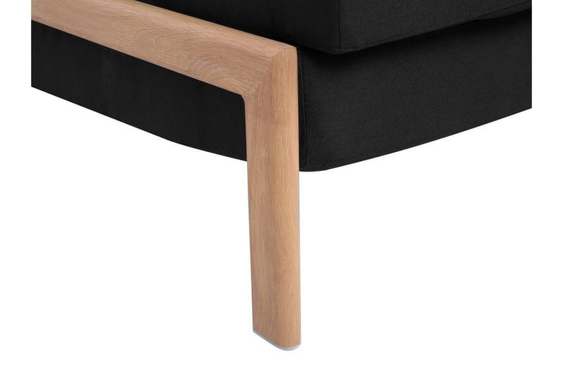 Edland 2-sits Rektangulär Bäddsoffa Fällbar 152 cm i Tyg med Träben - Svart - Möbler - Soffa - Bäddsoffa