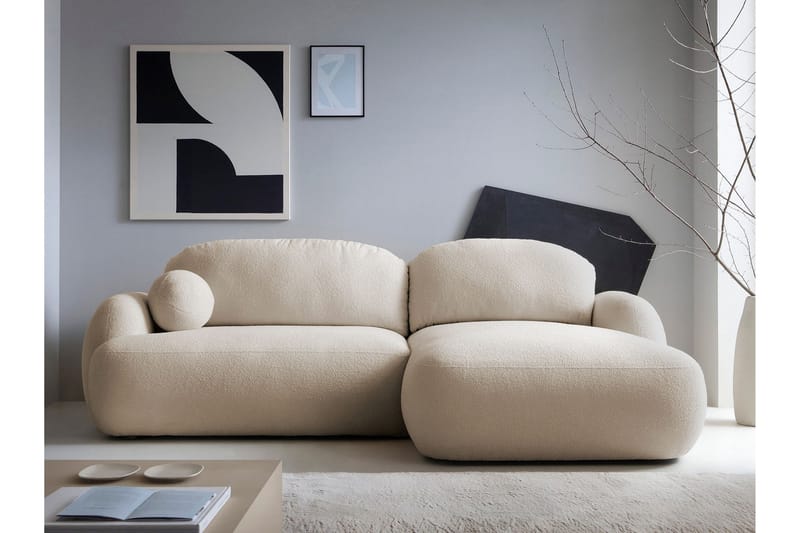 Efrem Bäddsoffa med Divan 3-sits i Bouclé - Beige - Möbler - Soffa - Bäddsoffa