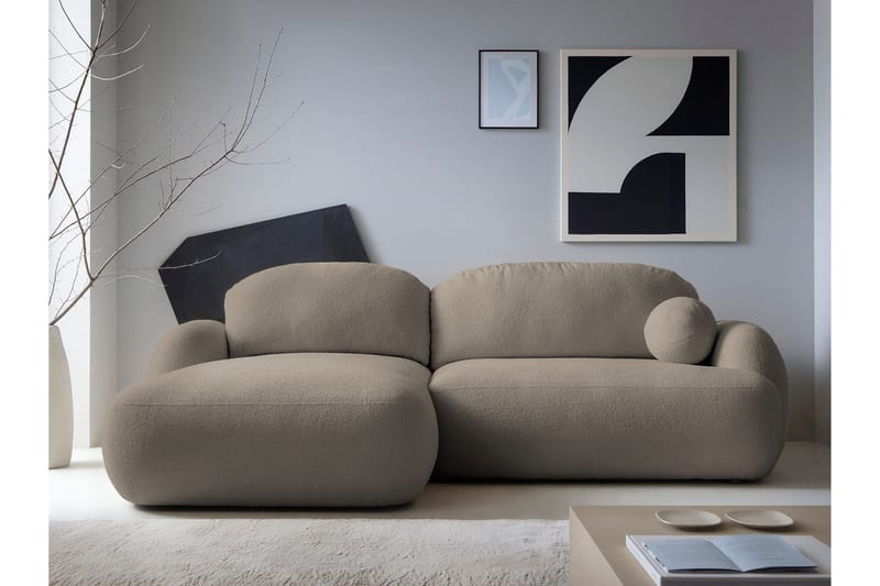 Efrem Bäddsoffa med Divan 3-sits i Bouclé - Brun - Möbler - Soffa - Bäddsoffa