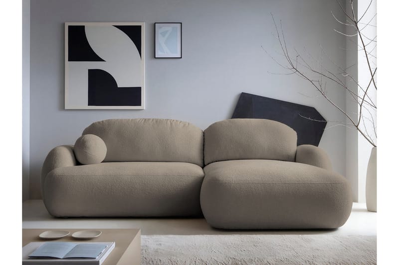 Efrem Bäddsoffa med Divan 3-sits i Bouclé - Brun - Möbler - Soffa - Bäddsoffa