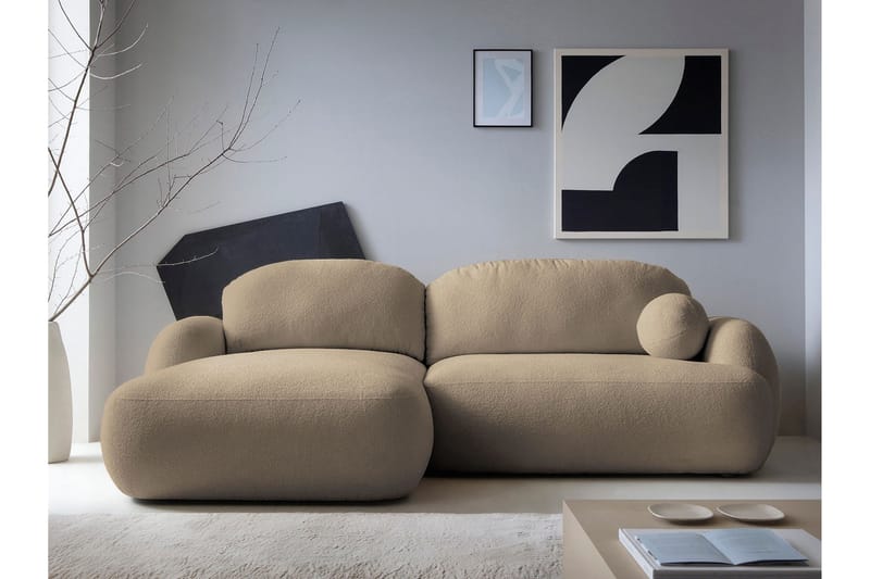 Efrem Bäddsoffa med Divan 3-sits i Bouclé - Brun - Möbler - Soffa - Bäddsoffa