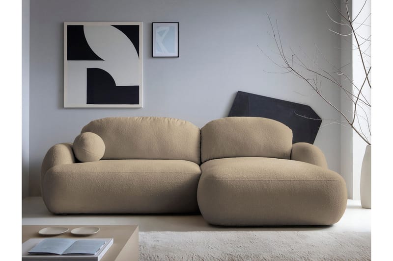 Efrem Bäddsoffa med Divan 3-sits i Bouclé - Brun - Möbler - Soffa - Bäddsoffa