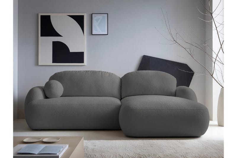 Efrem Bäddsoffa med Divan 3-sits i Bouclé - Mörkgrå - Möbler - Soffa - Bäddsoffa