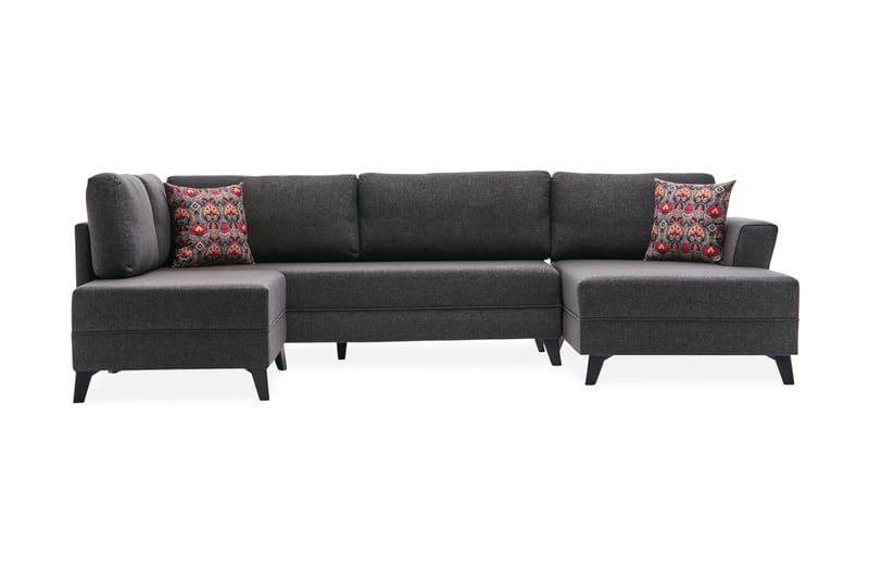 Efsunlu U-bäddsoffa - Antracit/Svart - Möbler - Soffa - Bäddsoffa