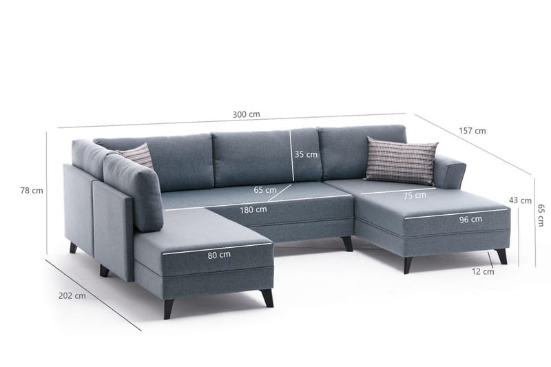 Efsunlu U-bäddsoffa - Brun/Svart - Möbler - Soffa - Bäddsoffa