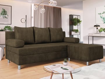 Eifion 3-sits Bäddsoffa med divan Högervänd - brun - Möbler - Soffa - Bäddsoffa