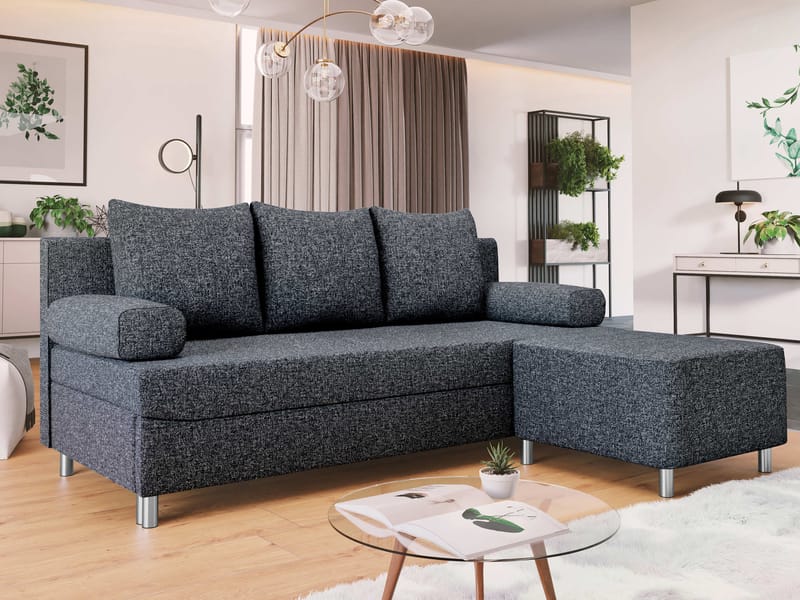 Eifion 3-sits Bäddsoffa med divan Högervänd - grå - Möbler - Soffa - Bäddsoffa