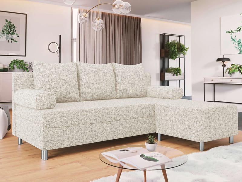 Eifion 3-sits Bäddsoffa med divan Högervänd - ljusbeige - Möbler - Soffa - Bäddsoffa