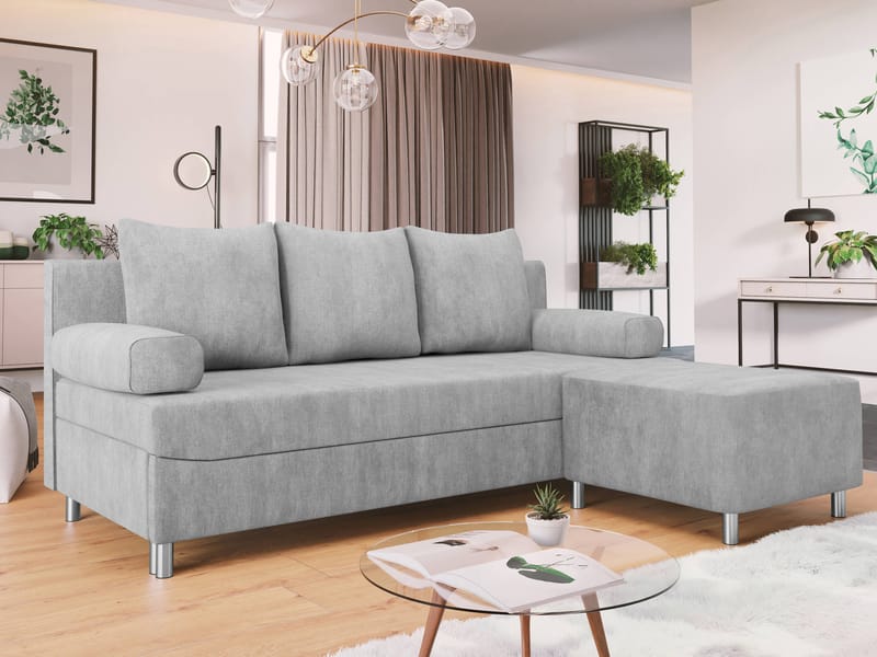 Eifion 3-sits Bäddsoffa med divan Högervänd - ljusgrå - Möbler - Soffa - Bäddsoffa