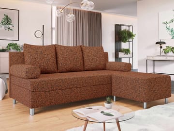 Eifion 3-sits Bäddsoffa med divan Högervänd - rostorange - Möbler - Soffa - Bäddsoffa