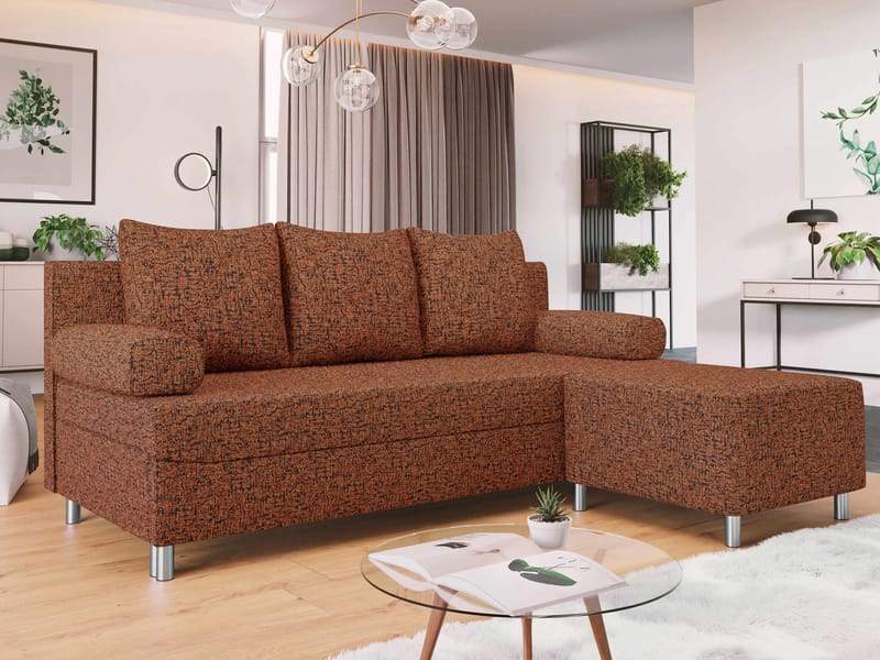 Eifion 3-sits Bäddsoffa med divan Högervänd - rostorange - Möbler - Soffa - Bäddsoffa