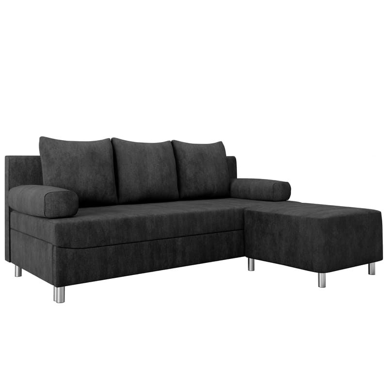 Eifion 3-sits Bäddsoffa med divan Högervänd - svart - Möbler - Soffa - Bäddsoffa