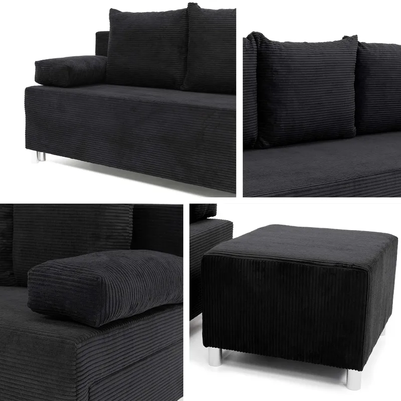 Eifion 3-sits Bäddsoffa med fotpall och förvaring - Möbler - Soffa - Bäddsoffa