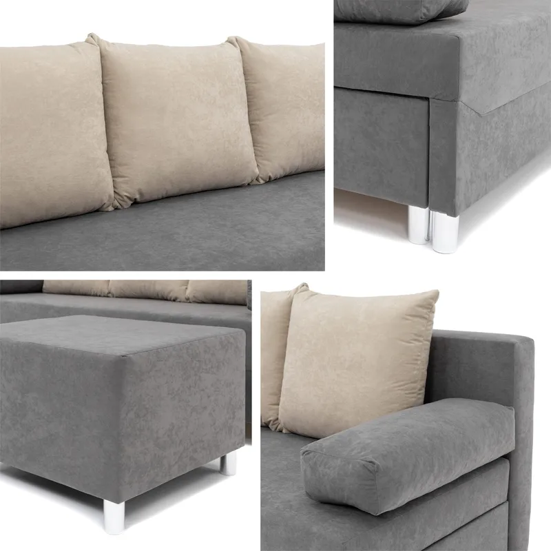 Eifion 3-sits Bäddsoffa med fotpall och förvaring - Möbler - Soffa - Bäddsoffa