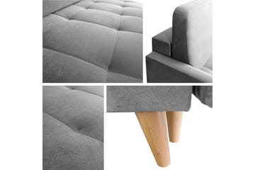 Eirado Rektangulär Längsbäddad Bäddsoffa 140x194 cm med Förvaring i Sammet - Blå - Möbler - Soffa - Bäddsoffa
