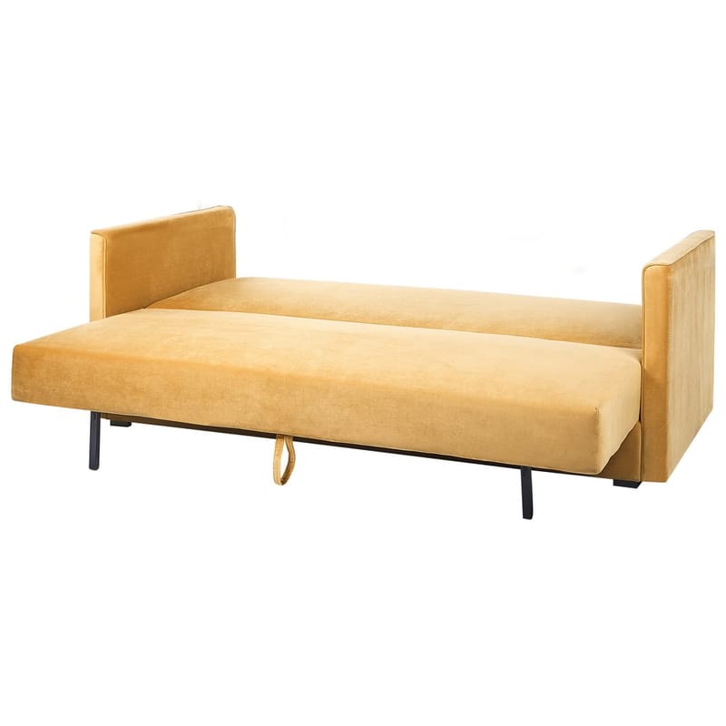 Eksjo 3-sits Utdragbar Bäddsoffa 146x203 cm med Förvaring i Sammet - Gul - Möbler - Soffa - Bäddsoffa