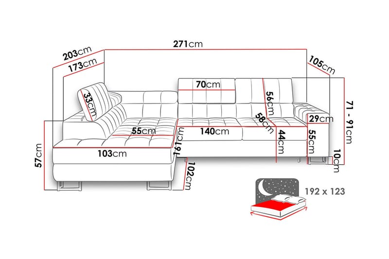 Elkind Hörnsoffa - Ljusgrön - Möbler - Soffa - Bäddsoffa