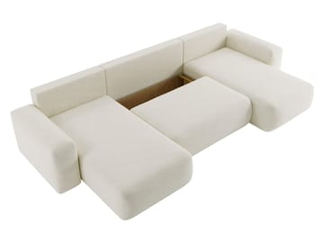 Elvior 5-sits U-formad bäddsoffa med dubbeldivan - beige - Möbler - Soffa - Bäddsoffa