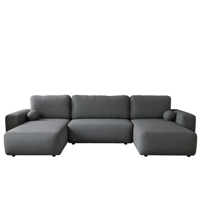 Elvior 5-sits U-formad bäddsoffa med dubbeldivan - grå - Möbler - Soffa - Bäddsoffa