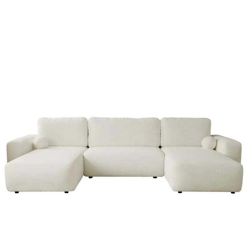 Elvior 5-sits U-formad bäddsoffa med dubbeldivan - vit - Möbler - Soffa - Bäddsoffa