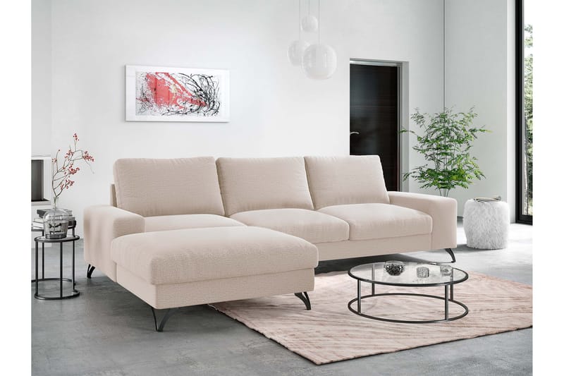Emet Bäddsoffa med Divan 3-sits - Ljusbrun - Möbler - Soffa - Bäddsoffa
