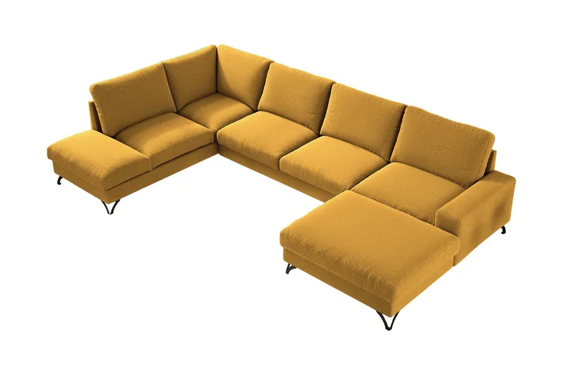 Emet Bäddsoffa med Divan och Schäslong 5-sits, Brun