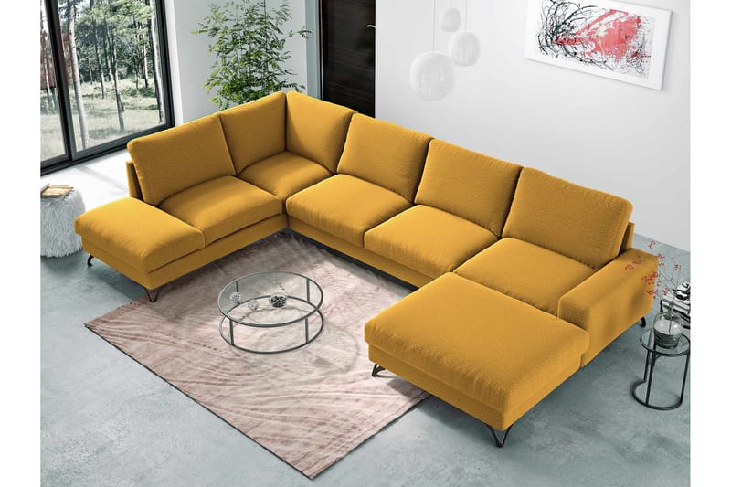 Emet Bäddsoffa med Divan och Schäslong 5-sits - Brun - Möbler - Soffa - Bäddsoffa
