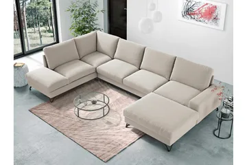 Emet Bäddsoffa med Divan och Schäslong 5-sits - Gul - Möbler - Soffa - Bäddsoffa