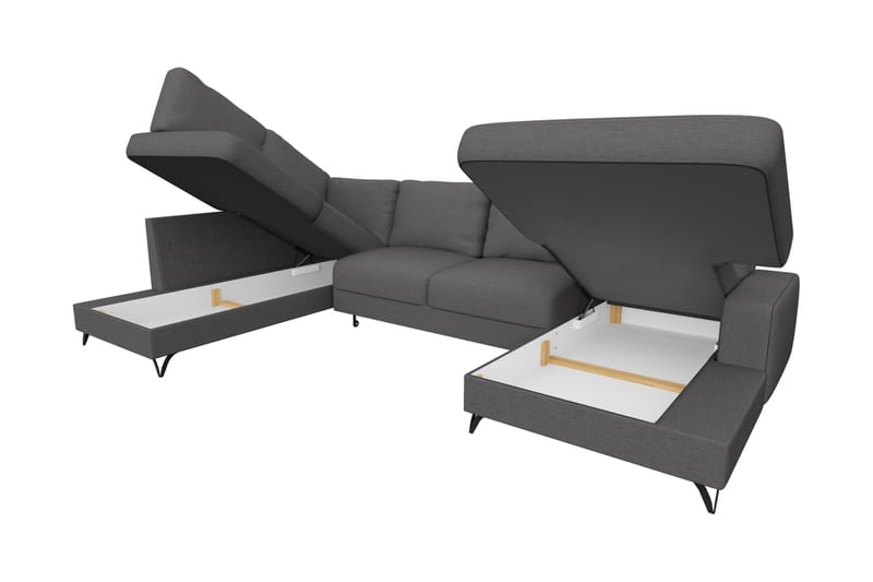 Emet Bäddsoffa med Divan och Schäslong 5-sits - Vit - Möbler - Soffa - Bäddsoffa