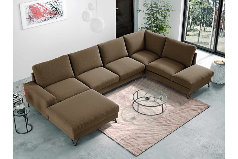 Emet Bäddsoffa med Divan och Schäslong 5-sits - Vit - Möbler - Soffa - Bäddsoffa