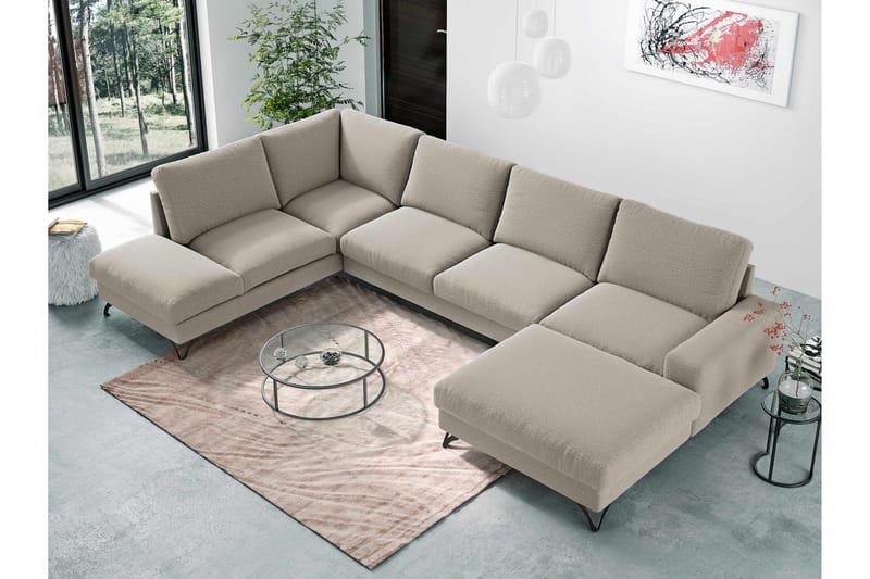 Emet Bäddsoffa med Divan och Schäslong 5-sits - Vit - Möbler - Soffa - Bäddsoffa