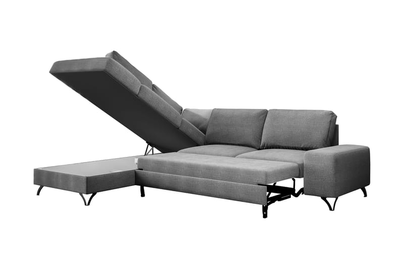 Emet Bäddsoffa med Schäslong 4-sits - Grå - Möbler - Soffa - Bäddsoffa