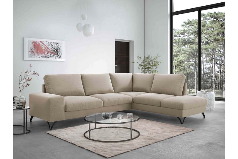 Emet Bäddsoffa med Schäslong 4-sits - Vit - Möbler - Soffa - Bäddsoffa
