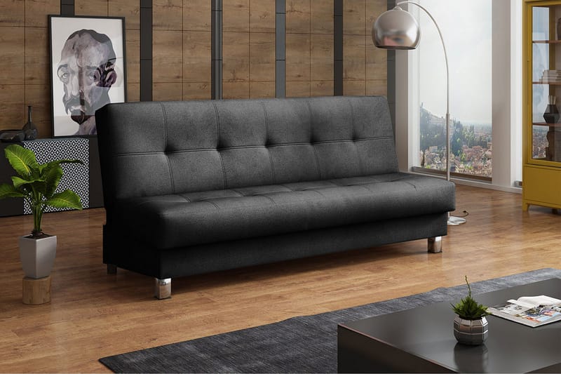 Enduro 3-sits Bäddsoffa 117x193 cm med Förvaring i Tyg - Antracit - Möbler - Soffa - Bäddsoffa