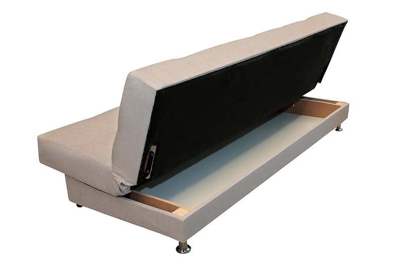 Enduro 3-sits Rektangulär Bäddsoffa 120x195 cm med Förvaring i Tyg - Grå - Möbler - Soffa - Bäddsoffa