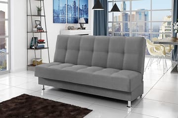 Enduro 3-sits Rektangulär Bäddsoffa 120x195 cm med Förvaring i Tyg - Grå - Möbler - Soffa - Bäddsoffa