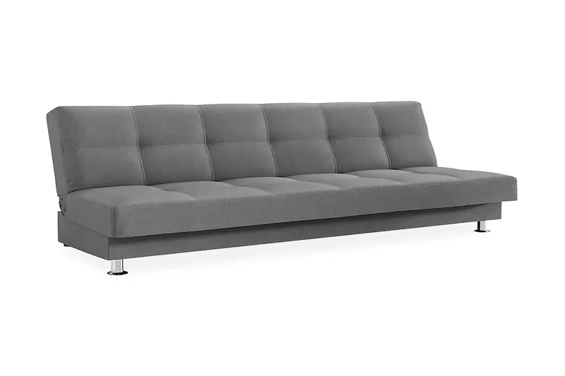 Enduro 3-sits Rektangulär Bäddsoffa 120x195 cm med Förvaring i Tyg, Grå