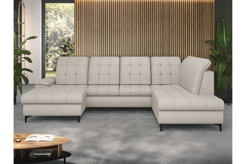 Enzo Bäddsoffa med Divan och Schäslong 4-sits - Beige - Möbler - Soffa - Bäddsoffa