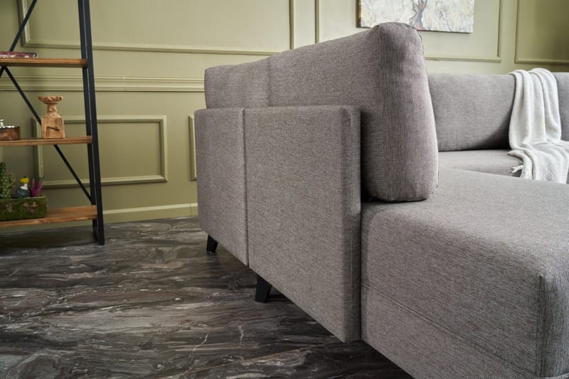 Eriska U-bäddsoffa - Brun/Svart - Möbler - Soffa - Bäddsoffa