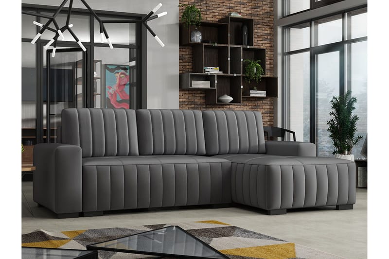 Esher 3-sits Bäddsoffa Höger - Grå - Möbler - Soffa - Bäddsoffa