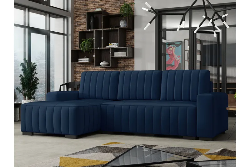 Esher 4-sits Bäddsoffa Vänster - Blå - Möbler - Soffa - Bäddsoffa