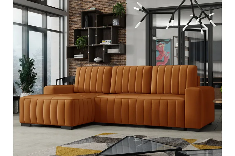 Esher 4-sits Bäddsoffa Vänster - Brun - Möbler - Soffa - Bäddsoffa