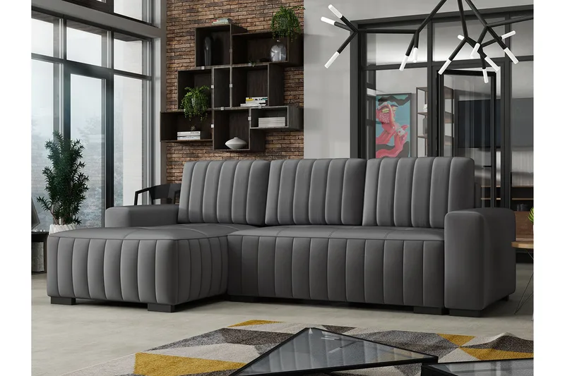 Esher 4-sits Bäddsoffa Vänster - Grå - Möbler - Soffa - Bäddsoffa