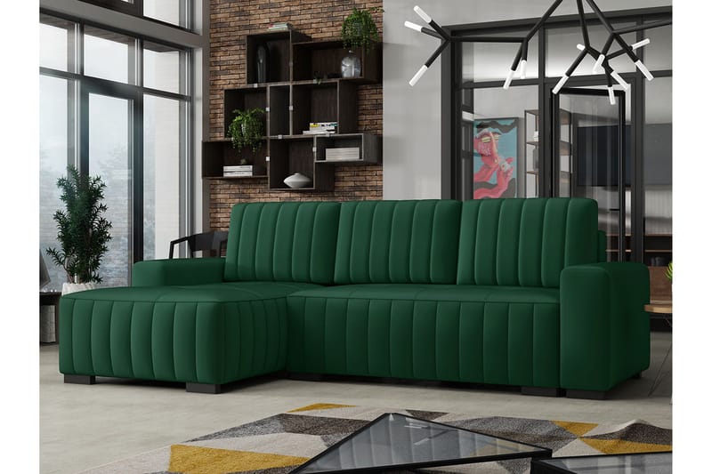 Esher 4-sits Bäddsoffa Vänster - Grön - Möbler - Soffa - Bäddsoffa
