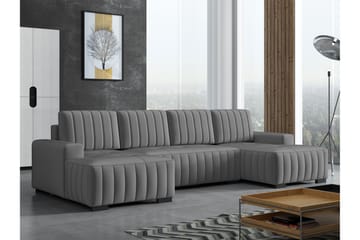 Esher Bäddsoffa Dubbeldivan 4-sits i Plysch - Mörkgrå - Möbler - Soffa - Bäddsoffa