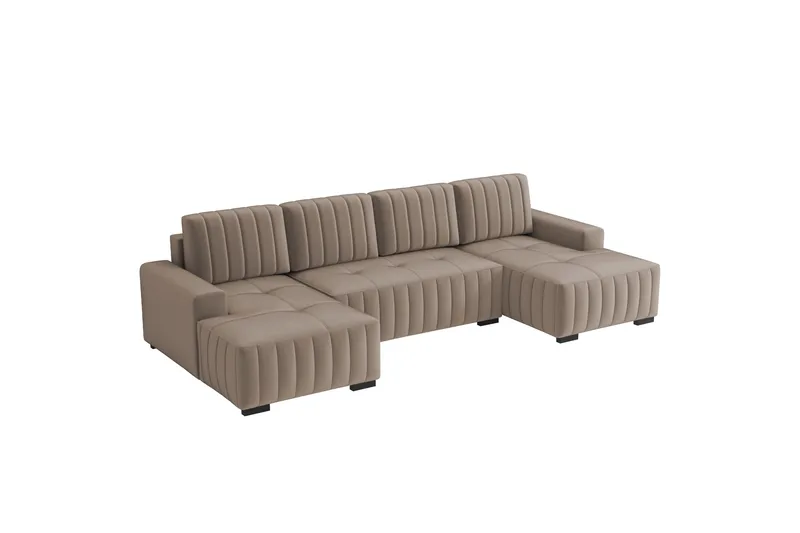 Esher Bäddsoffa Dubbeldivan 4-sits i Plysch - Beige - Möbler - Soffa - Bäddsoffa
