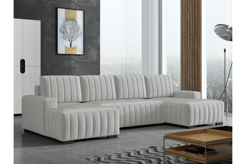 Esher Bäddsoffa Dubbeldivan 4-sits i Plysch - Grå - Möbler - Soffa - Bäddsoffa