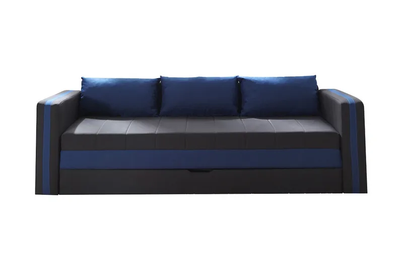 Euforia 3-sits Utdragbar Bäddsoffa 140x188 cm med Förvaring i Tyg, Antracit