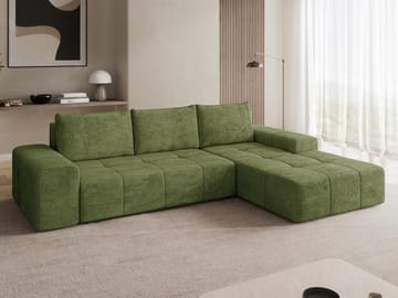 Falor 3-sits Bäddsoffa med Divan Höger och Förvaring - Grön - Möbler - Soffa - Bäddsoffa