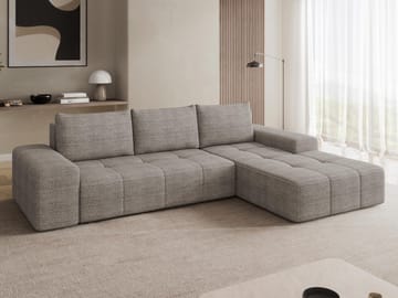 Falor 3-sits Bäddsoffa med Divan Höger och Förvaring - Mörkbeige - Möbler - Soffa - Bäddsoffa